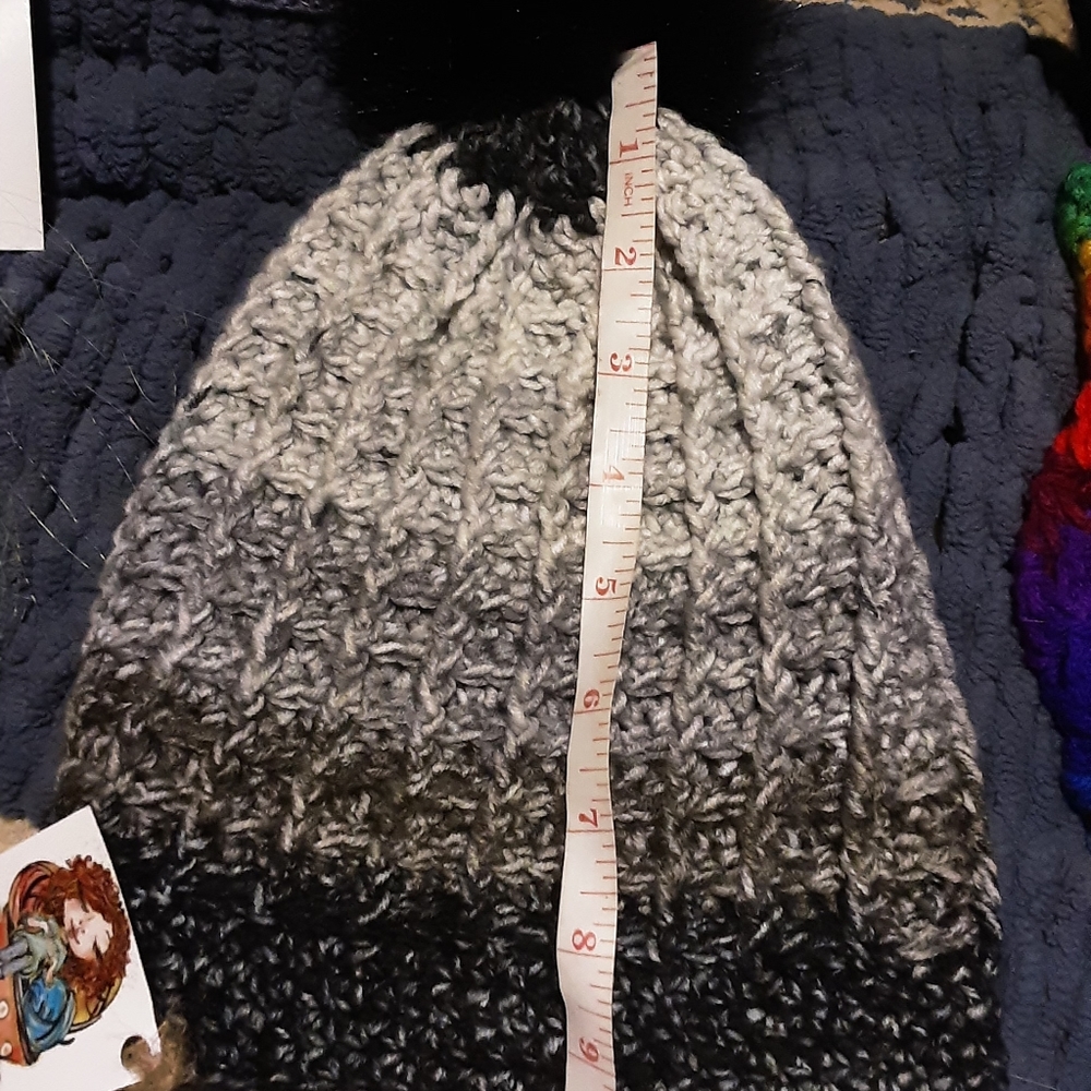 Handmade crocheted acrylic beanie